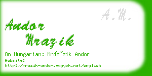 andor mrazik business card